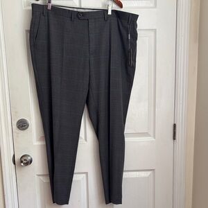 NEW NWT MICHAEL KORS Grey plaid dress pants size 44x30 hints of blue career pant